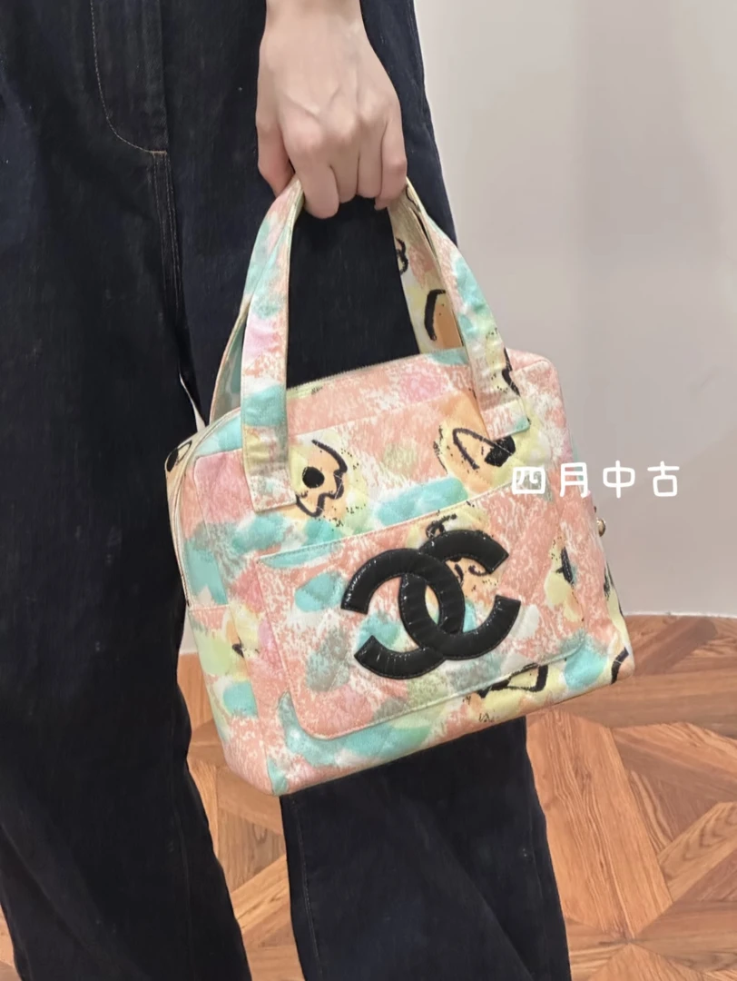 95新 Chanel/香奈儿 晕染布面双肩手提饭盒  有标无卡
