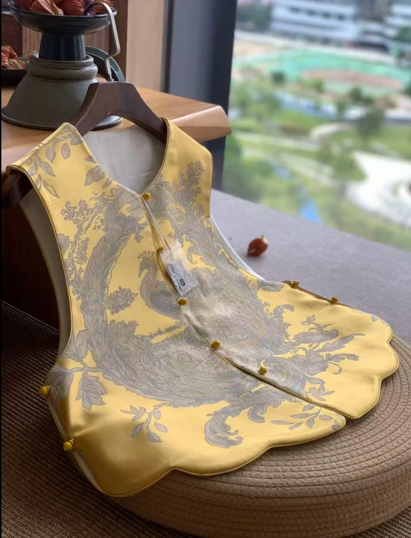 浮光跃金 新中式桑蚕丝宋锦马甲