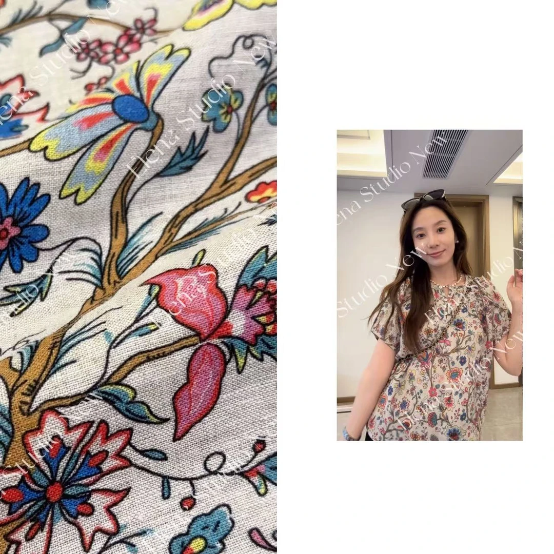 大甜甜【莫奈花城】设计感精致碎花短袖百搭气质短袖宽松T恤