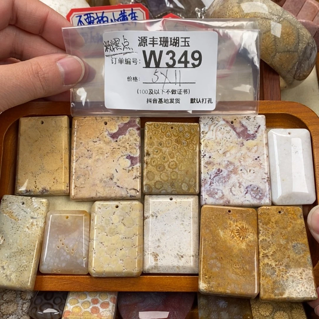 硅化玉颈饰未镶嵌粉*点