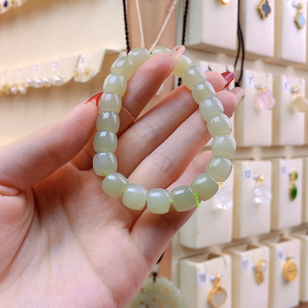 和田玉手串未镶嵌风*