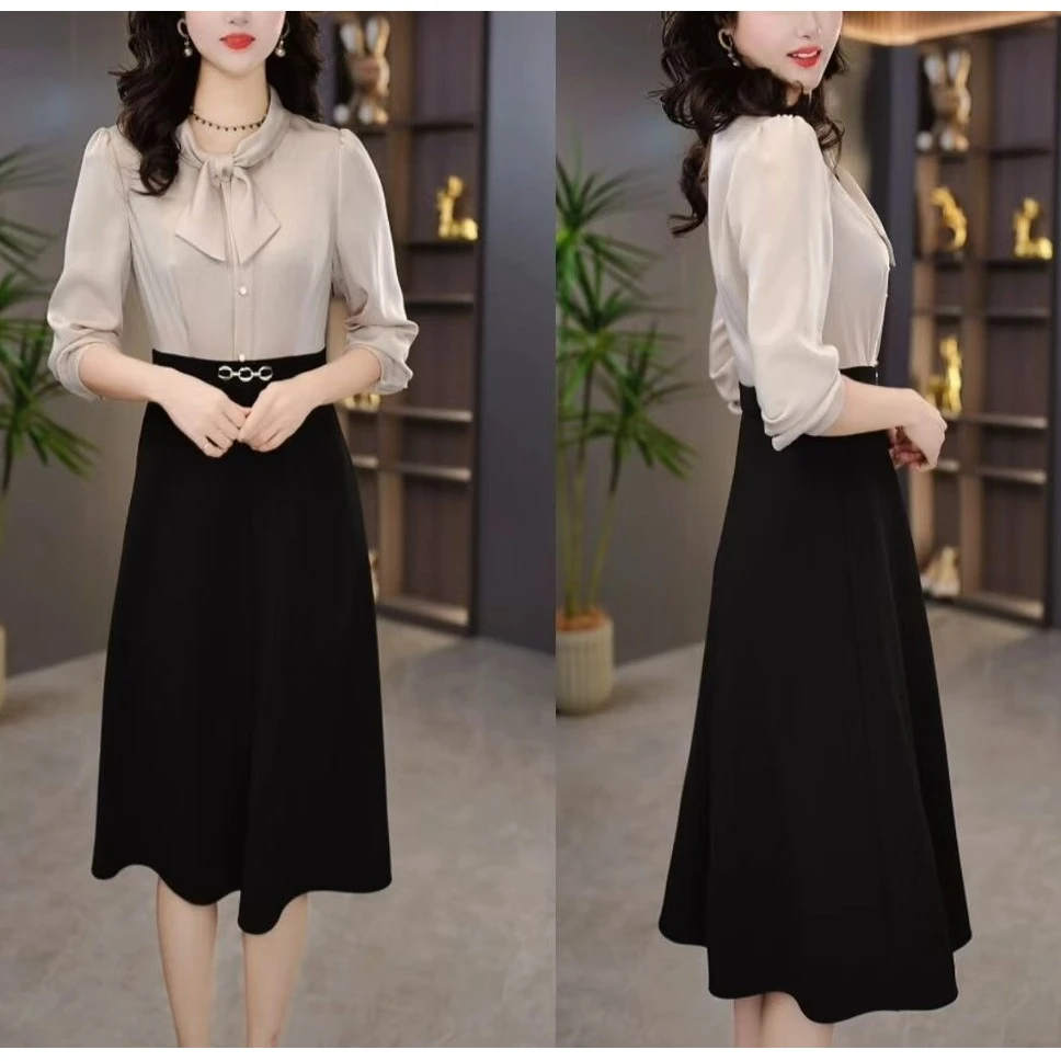 新款高奢气质修身减龄收腰时尚连衣裙4961#