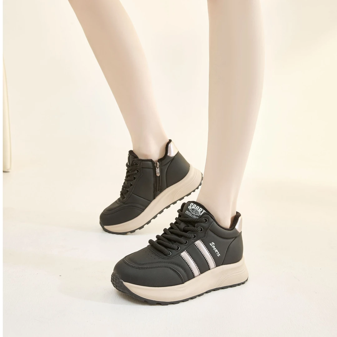 23917大码二棉运动鞋黑色阿甘鞋时尚休闲鞋女鞋百搭40-43码复古女