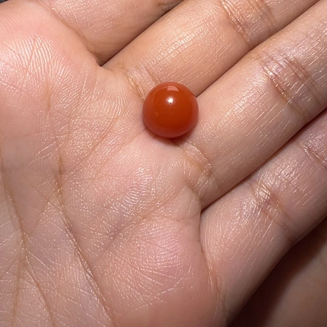 南红玛瑙珠宝奇石未镶嵌看***彪柿子红圆珠
