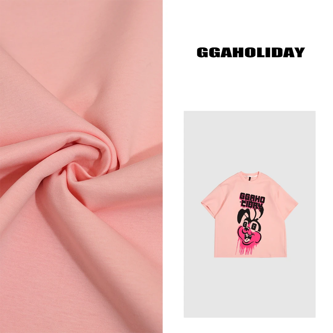 GGAHOLIDAY新款时尚休闲宽松百搭涂鸦卡通印花短袖T恤上衣-152070