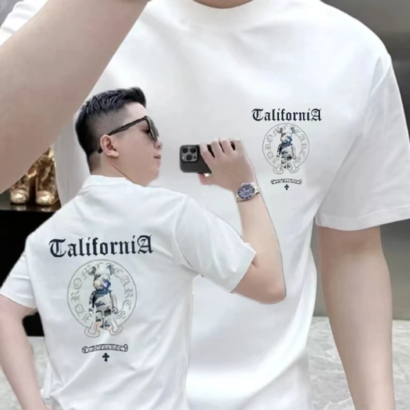 【高品质男装】2025男士夏季新款丝光棉短袖T简约设计感百搭上衣