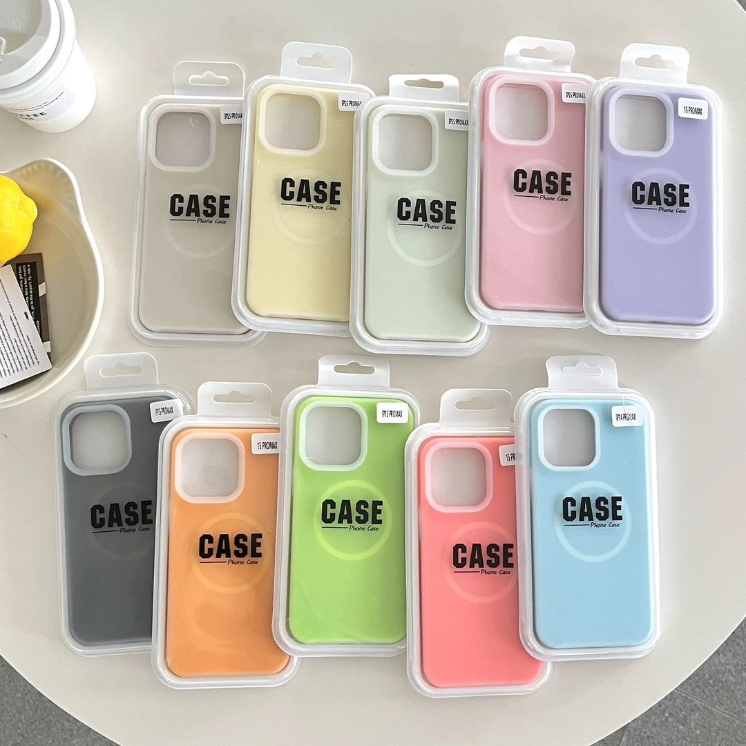 适用苹果16新款磁吸手机壳16promax果冻15液态硅胶壳大孔全包ins