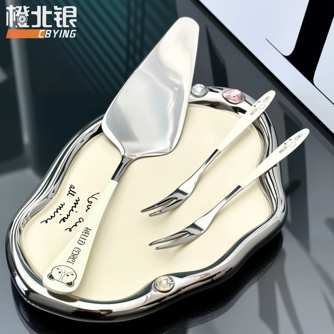 橙北银烘焙工具煎饼铲三角无齿铲子不锈钢奶油白芝士刀蛋糕披萨铲
