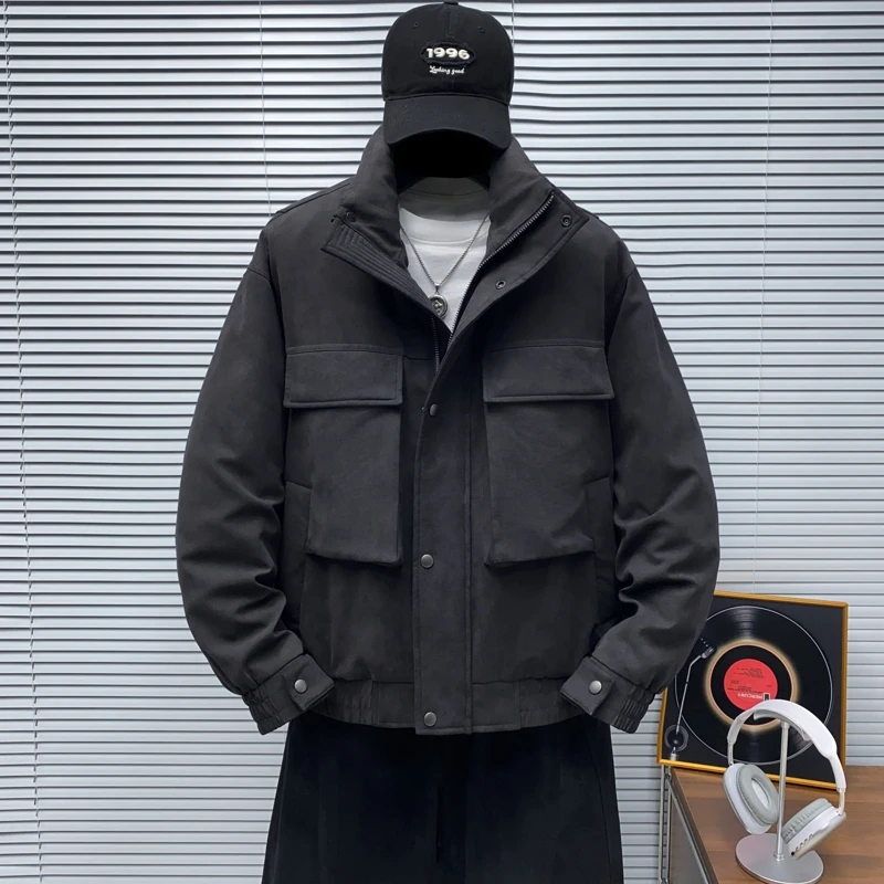 高端立领加厚羽绒服男士休闲短款白鸭绒保暖外套冬季潮流百搭上衣
