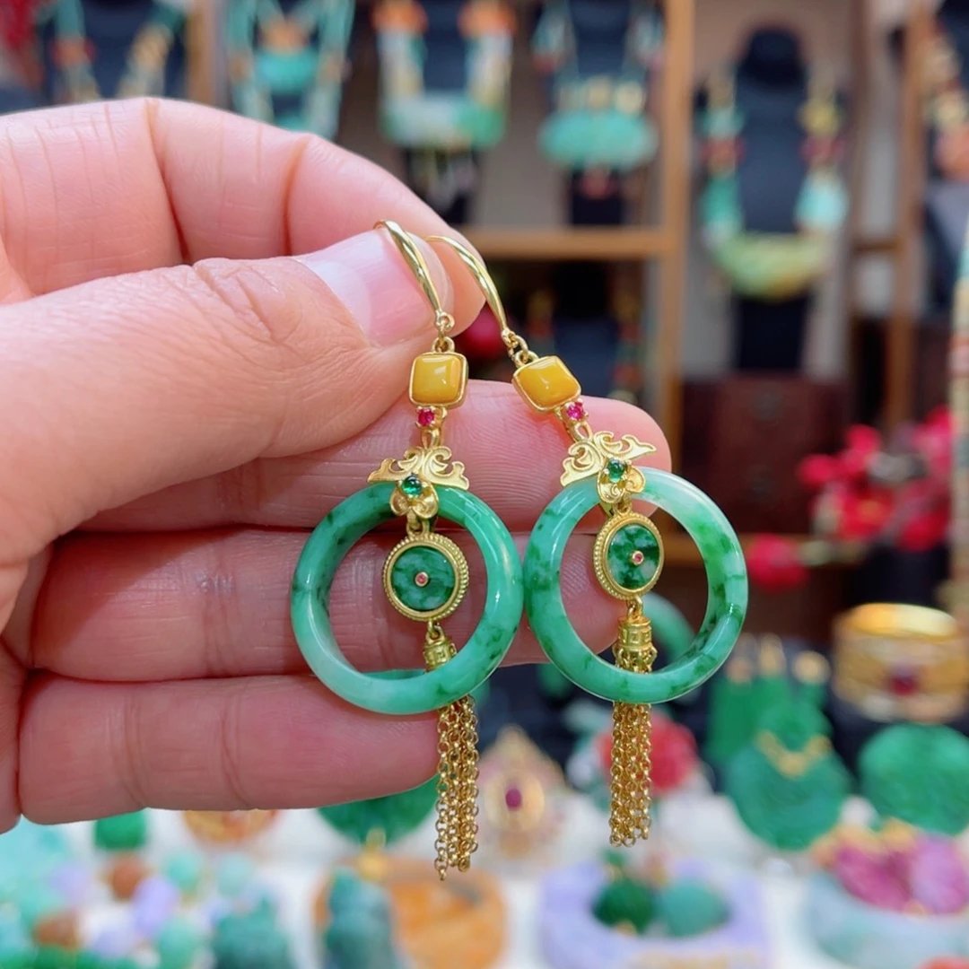 翡翠耳饰合金卡***$48小时鉴赏期