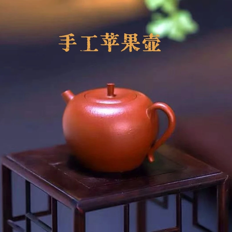 明清经典款苹果壶摆件大红袍朱泥小品手工制作壶便携实用茶人必备