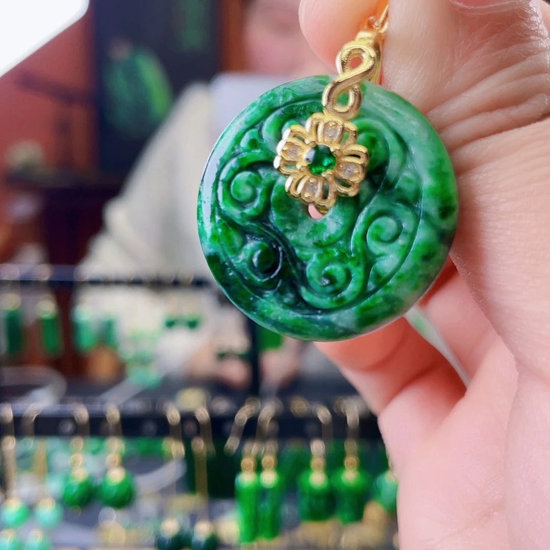 翡翠未镶嵌耳饰饰品