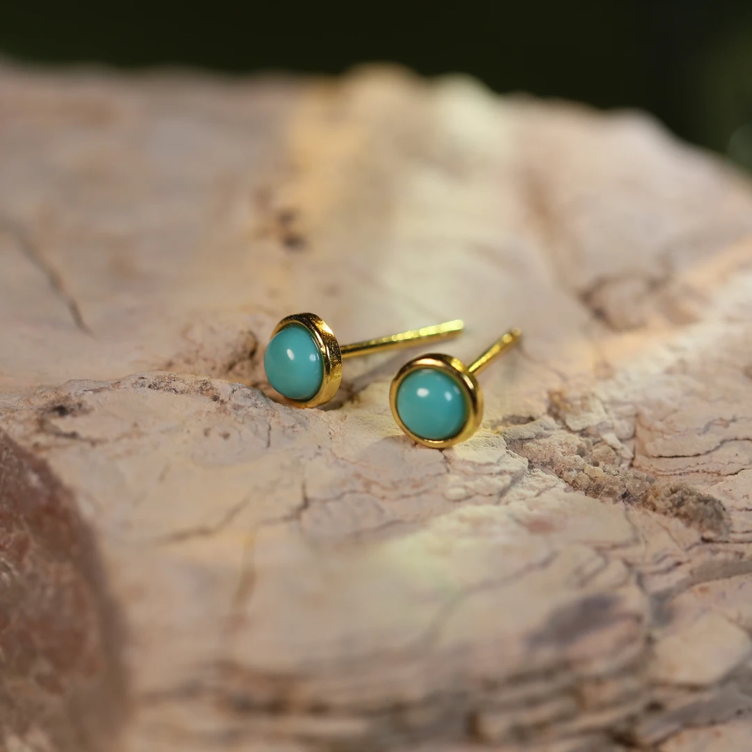 【曼丽专属】安曼博豆豆绿松石耳钉 XZ007WG