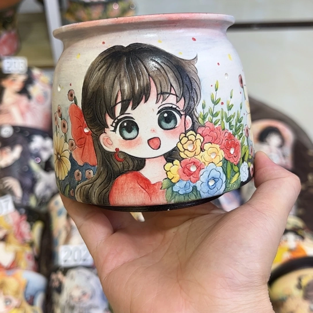 景德镇炫彩手绘口10高10