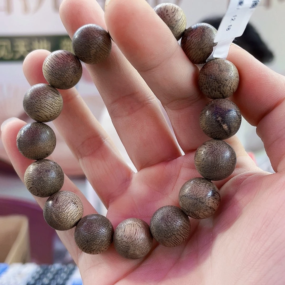 手串沉香野生柬埔寨圆珠单圈1.3/12克多样性发一