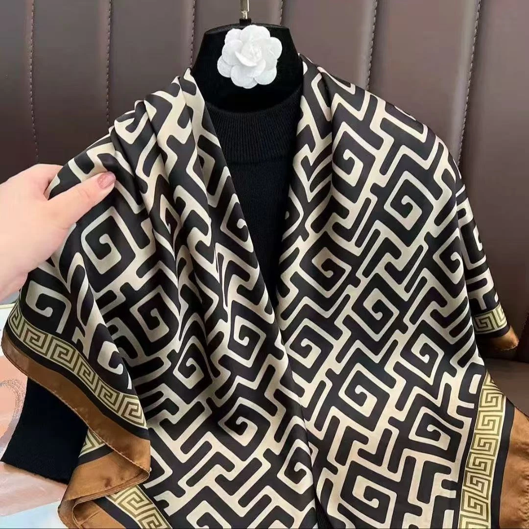 【复古迷宫】110*110方巾气质百搭时尚丝巾