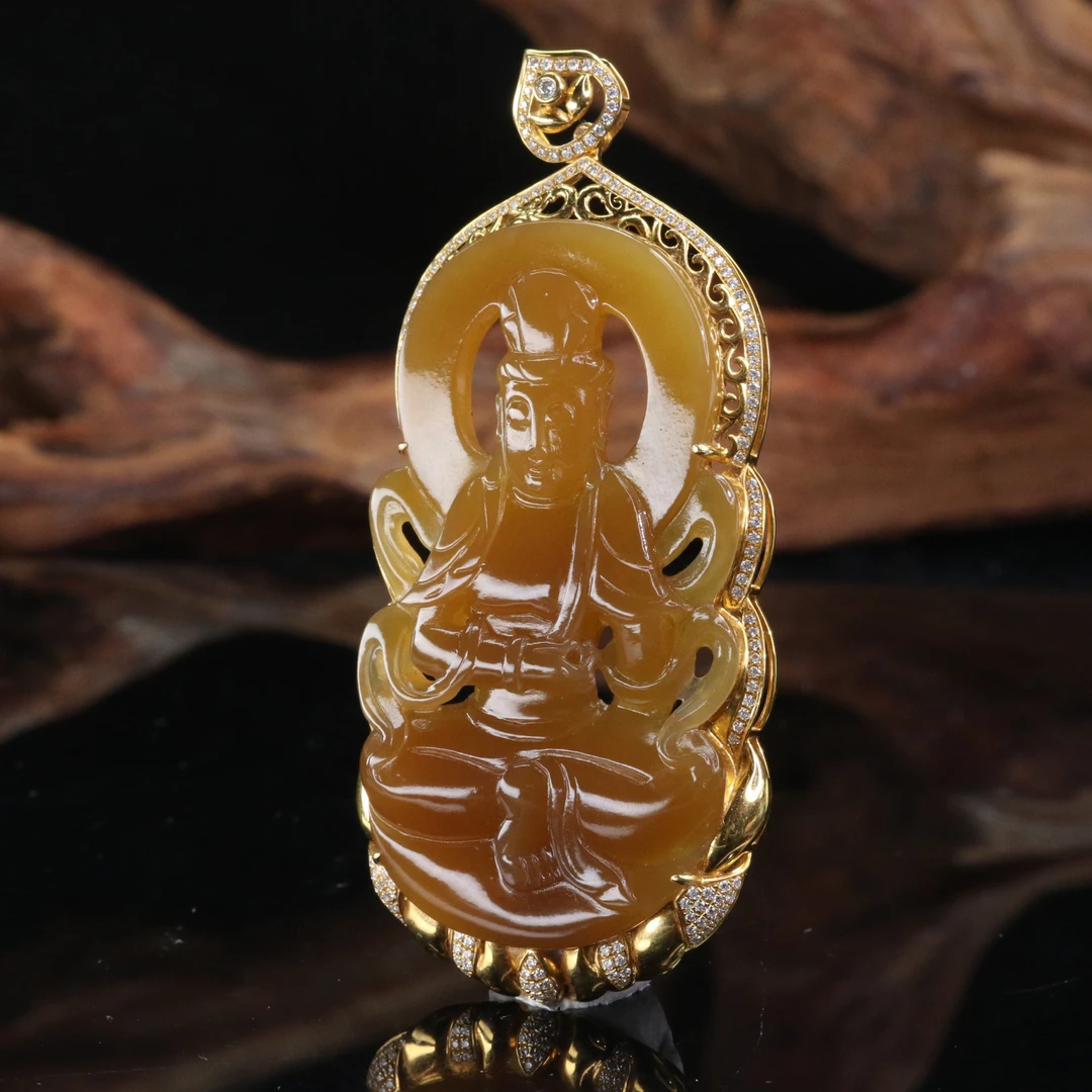 27和田玉18k且末糖观音/901618北京中保拍卖