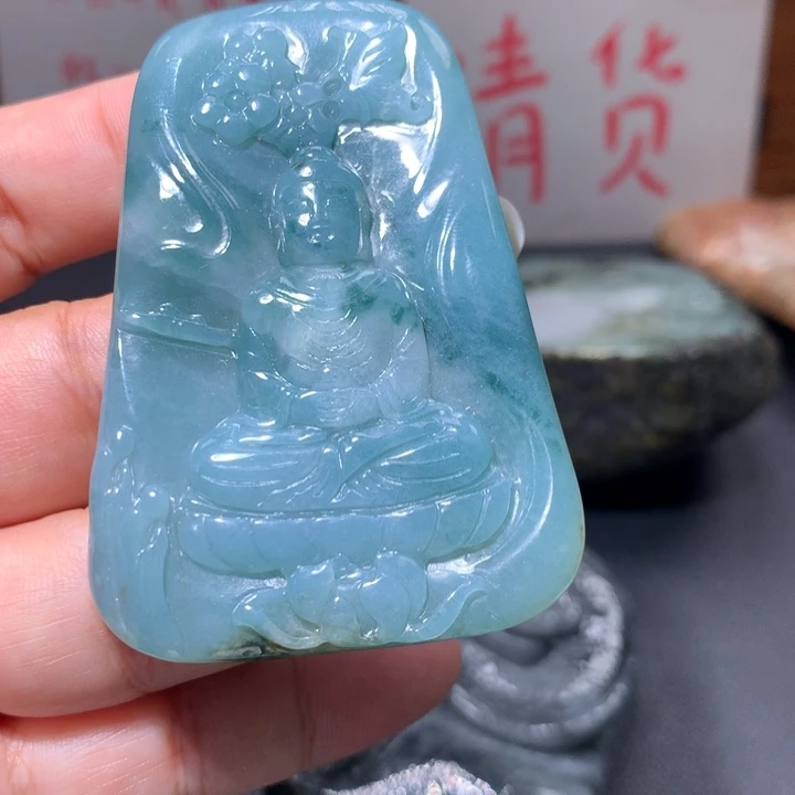 翡翠未镶嵌颈饰保真天然A货翡翠