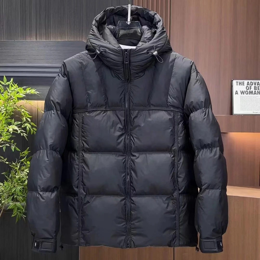 2025冬季简约大气百搭连帽加厚男士棉衣2650