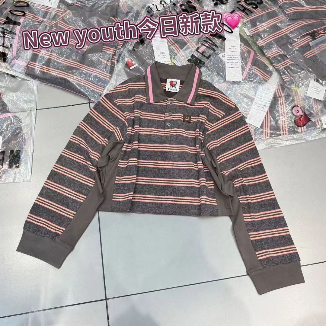 深圳出品小泉优选POLO衫常规款短款连帽韩版秋款牛仔宽松型长袖