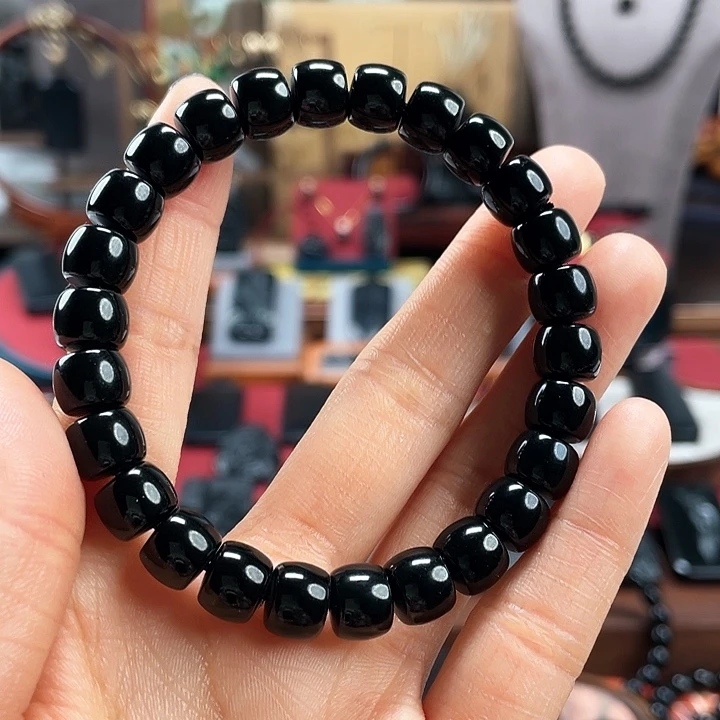 和田玉手串未镶嵌卡7✖️9精工,福利黑青