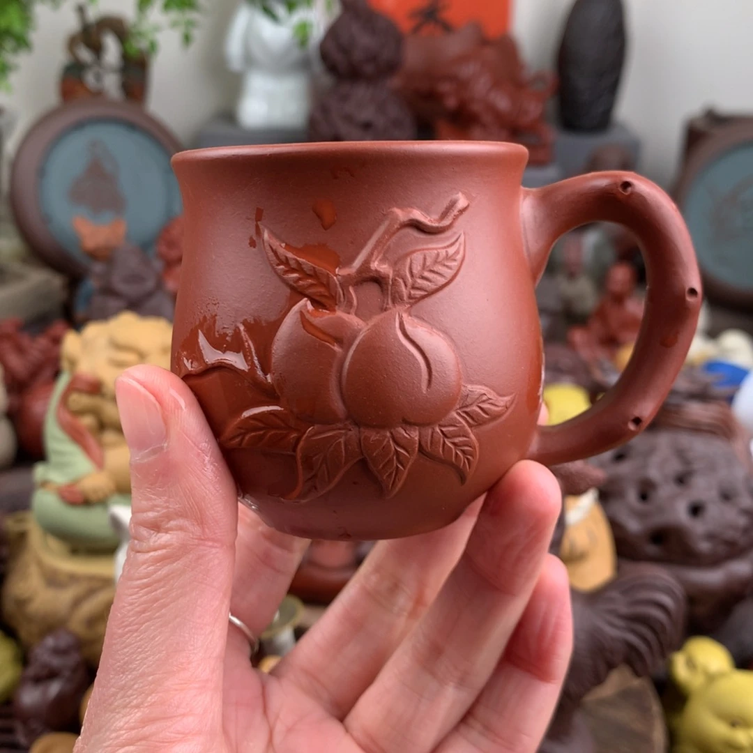 茶杯紫砂滢**硕果累累手把杯140cc