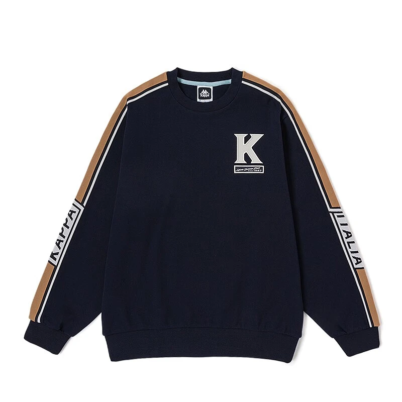 【新品上新】kappa卡帕复古运动套头衫男女圆领卫衣拼色休闲长袖
