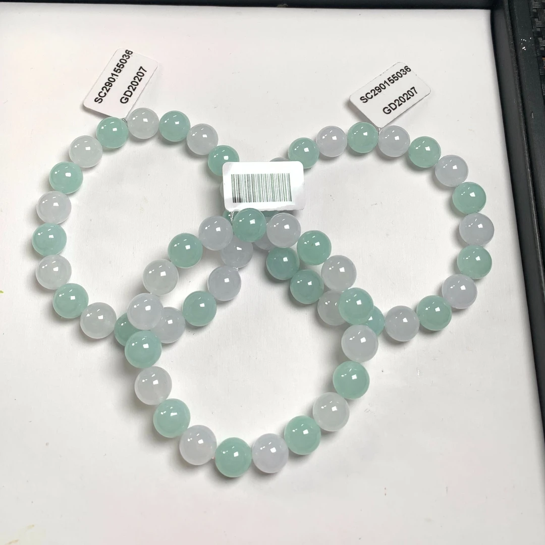 翡翠A货白绿手串多样性发货，发一件7 207