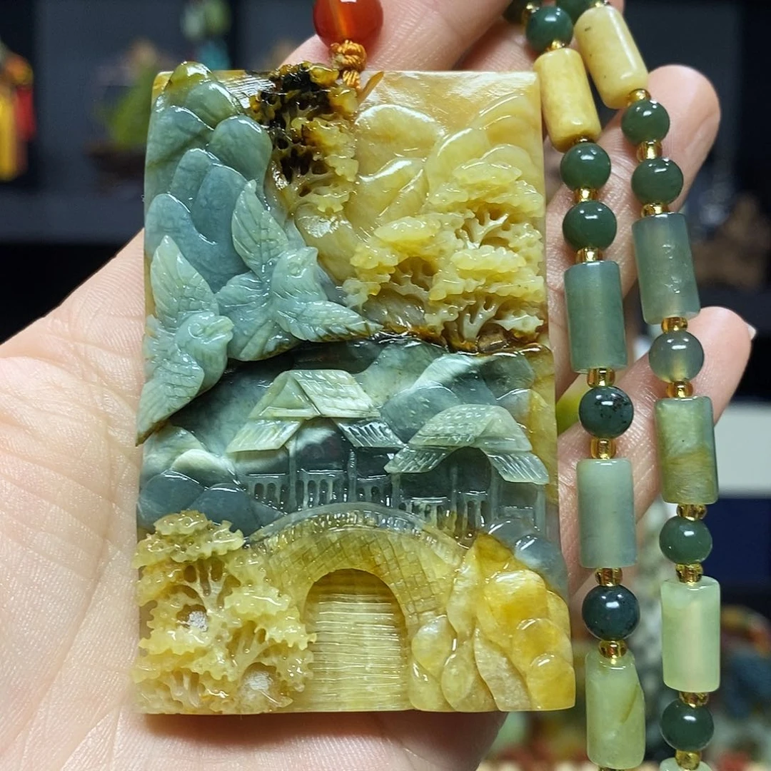 未镶嵌岫玉挂件吊坠手把件