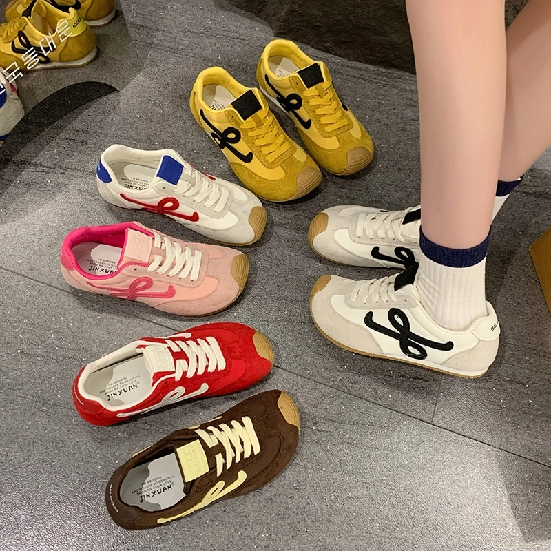 杨幂同款复古德训鞋女2025春夏季拼色百搭系带舒适休闲阿甘鞋板鞋