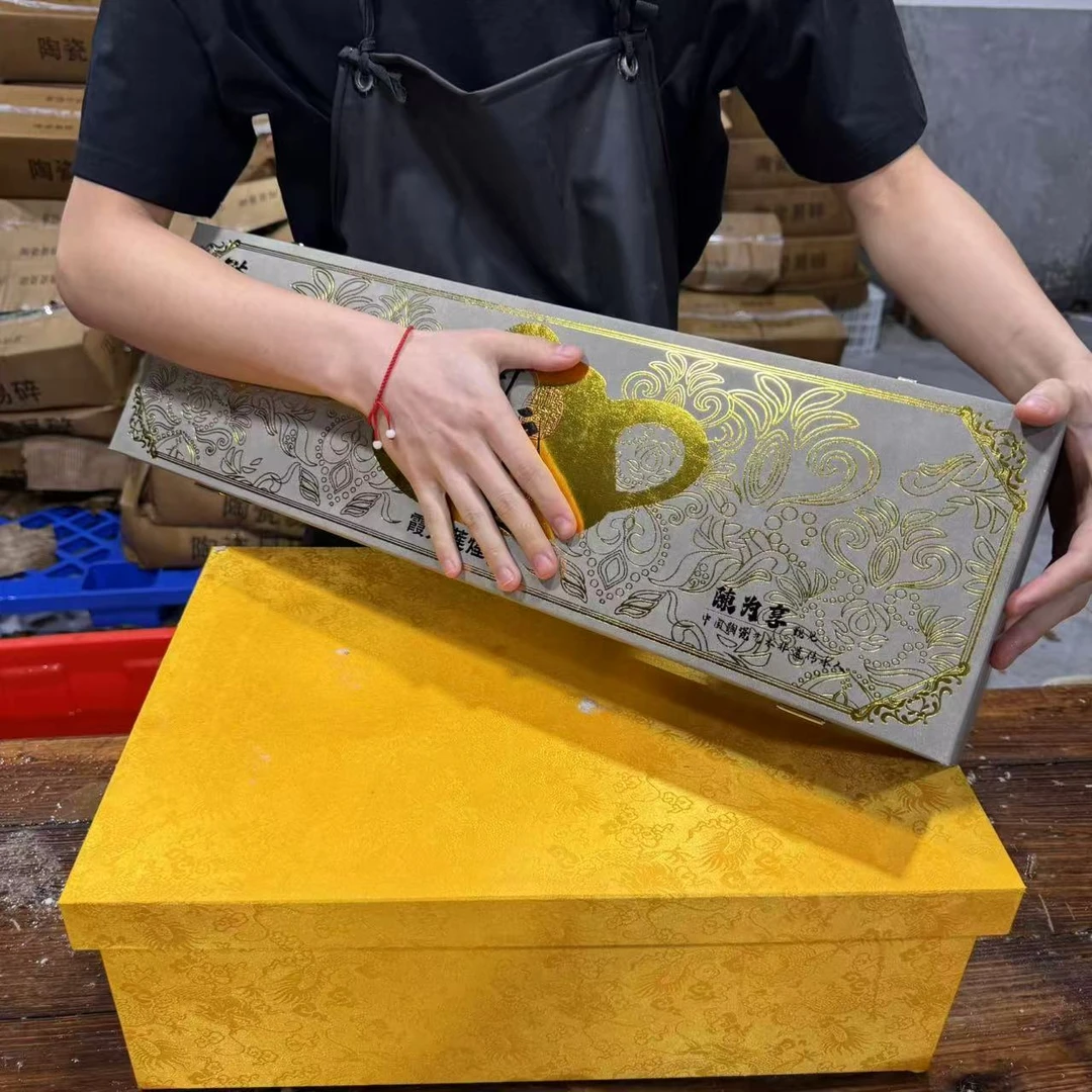 【闪购商品】国之汝瓷霞光莲煌高端茶具套装