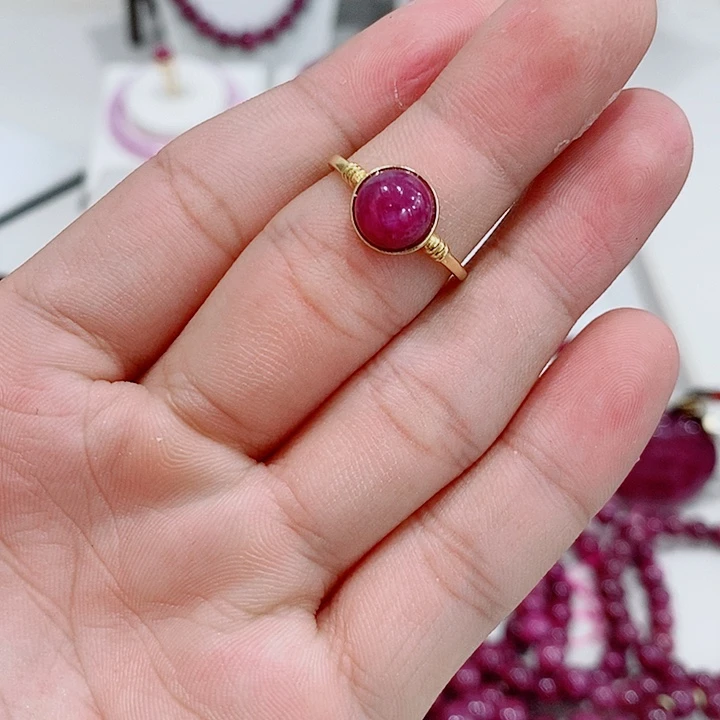 银S925镶嵌戒指红宝石