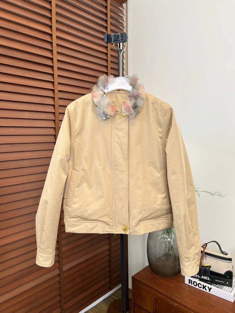 丙上丁 秋冬《巴宝格子》时尚短款格子老钱棉服外套女 MM0620WT