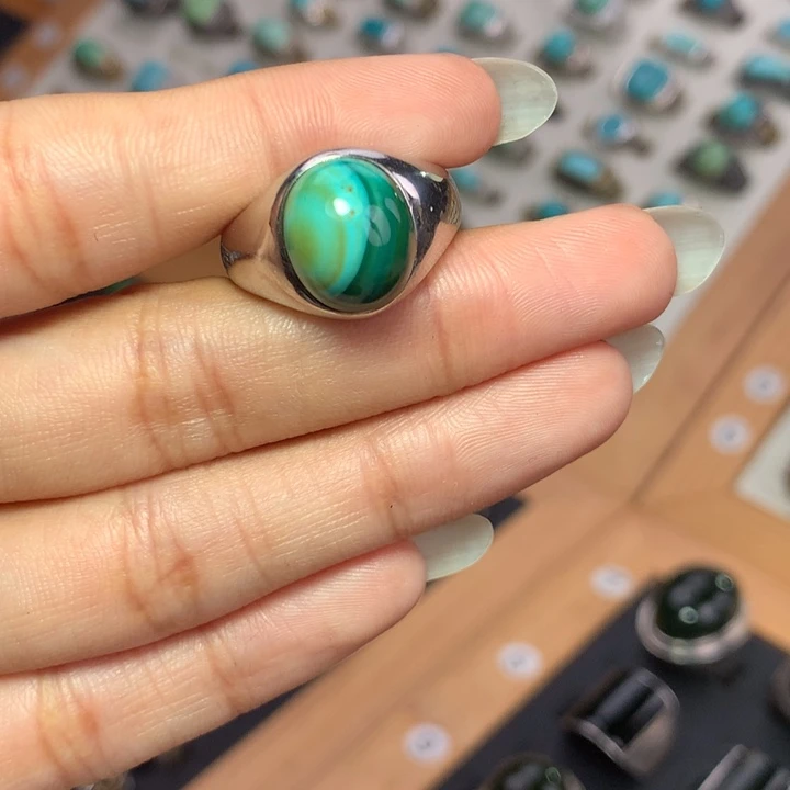 Z***R绿松石银S925镶嵌戒指