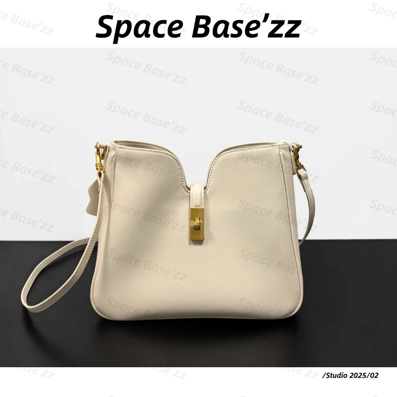 【Space Base】MB-8953#-白色轻奢百搭女士真皮小众简约腋下包