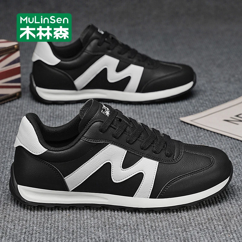 木林森男鞋2025新款秋季潮流休闲运动鞋男软底耐磨工作阿甘潮鞋