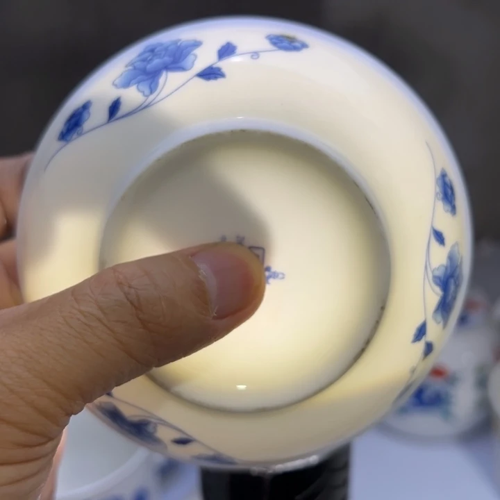 琉璃手工艺品四寸青韵海一个陶瓷