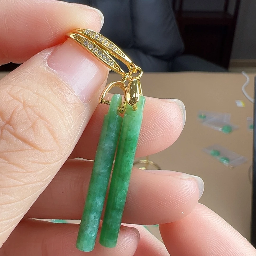 翡翠银S925镶嵌耳饰耳饰72
