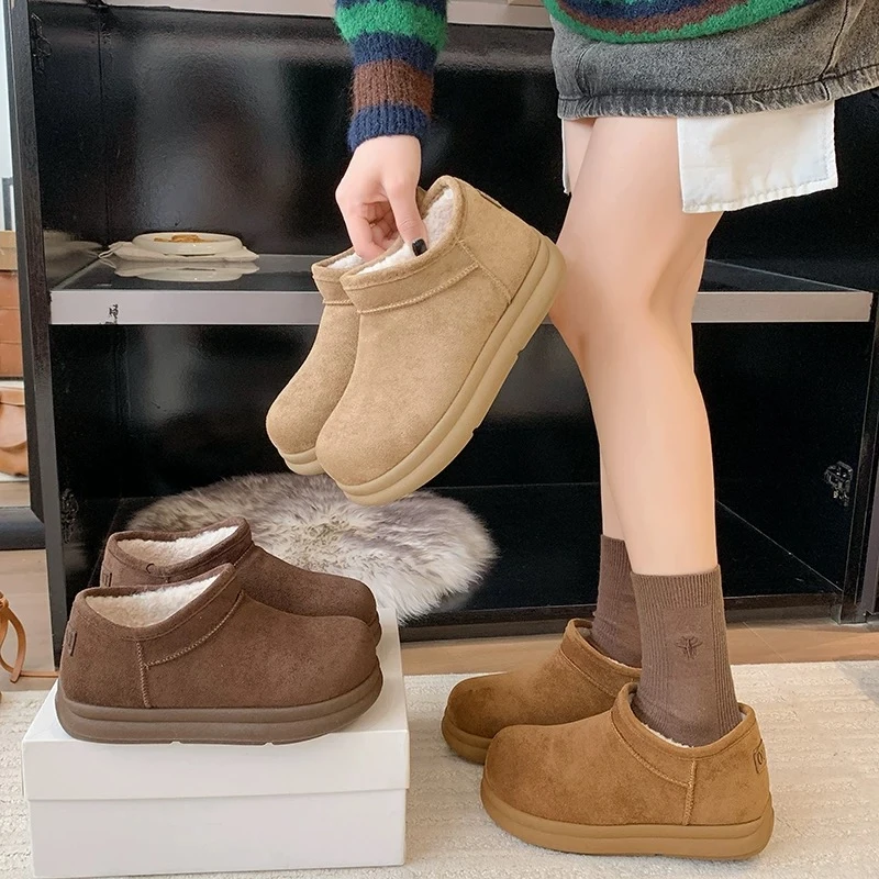 小土豆软乎雪地靴三系配色全绒包裹懒人一脚蹬的温暖标配短靴9920