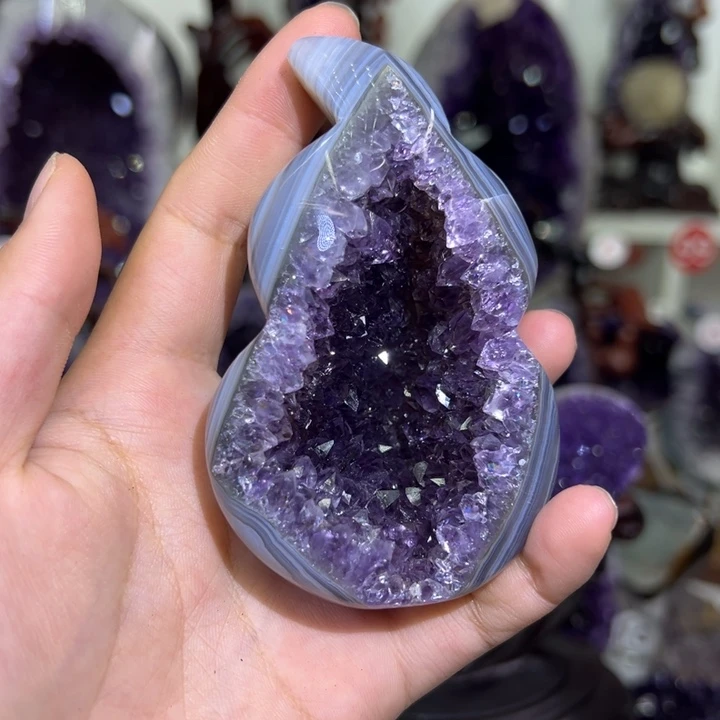 紫晶大型摆件（非配饰）银S925镶嵌