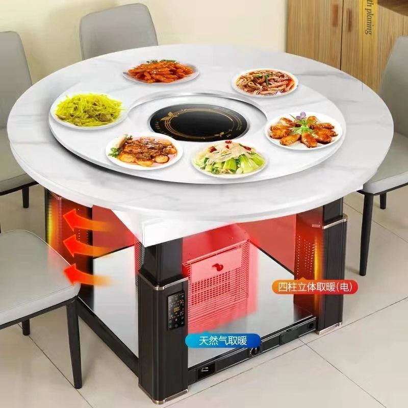 新疆西藏包邮久的取暖桌天然气烤火桌气电两用1.6米1.8米暖火炉圆