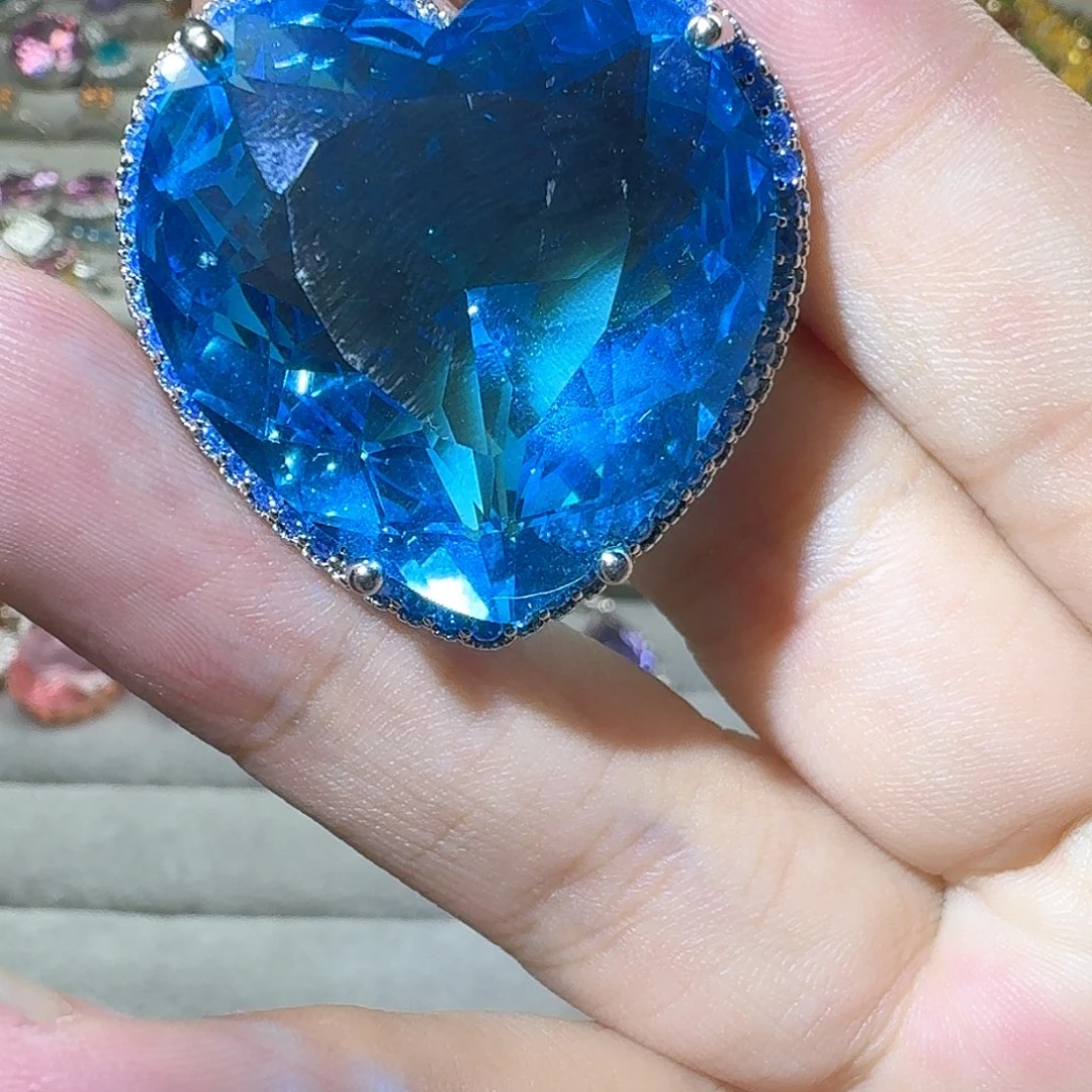 绿水晶戒指银S925镶嵌