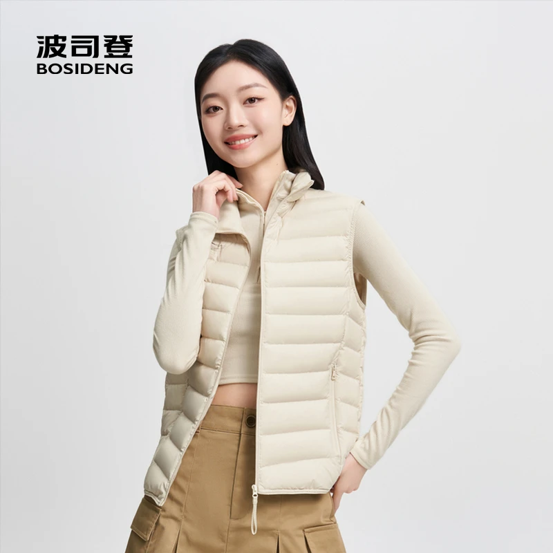 波司登新款短款情侣基础轻薄立领羽绒背心B40131020