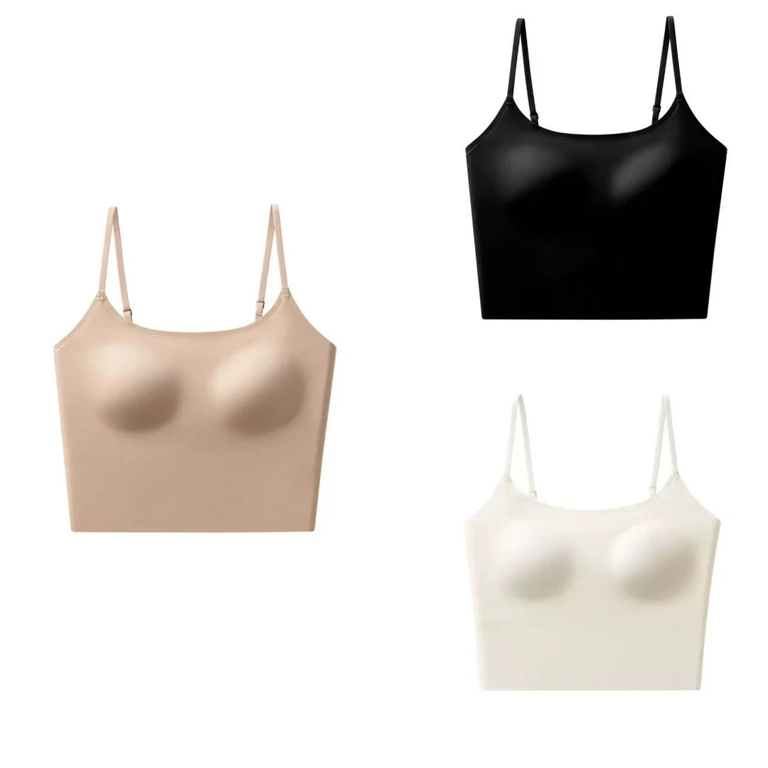 【胡洛一】无痕背心胸垫内衣粉底液隐形衣女美背百搭文胸吊带-CK179