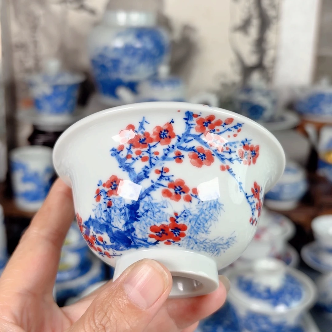 青花瓷器手绘作品陶瓷杯