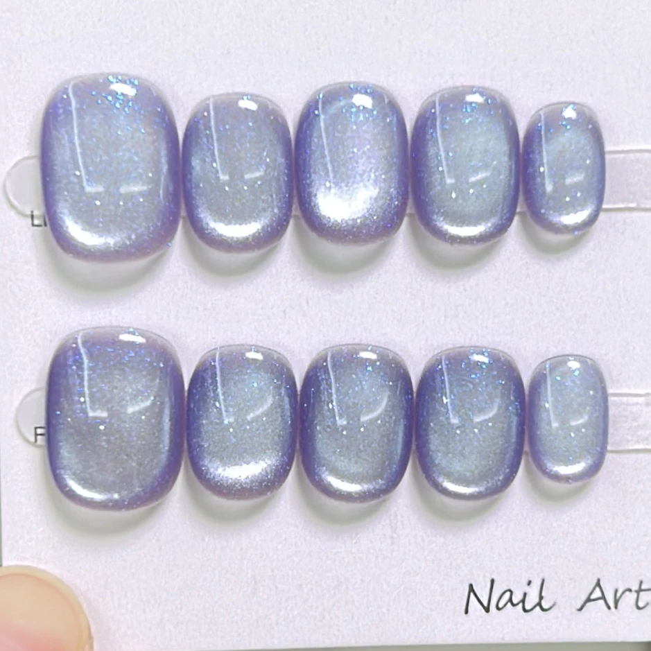 【山竹】超短豆豆短方圆猫眼手工穿戴甲