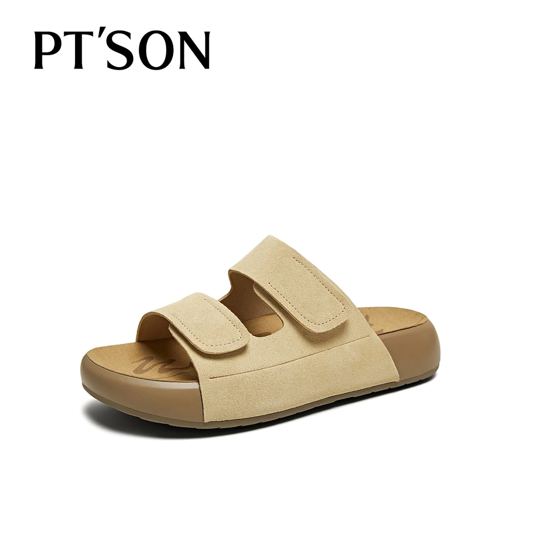 【格一专属】百田森一脚蹬魔术贴勃肯拖鞋女夏厚底软底不累脚休闲女