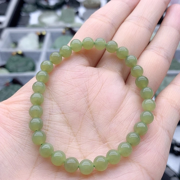 手链未镶嵌和田玉（翠青玉）手串
