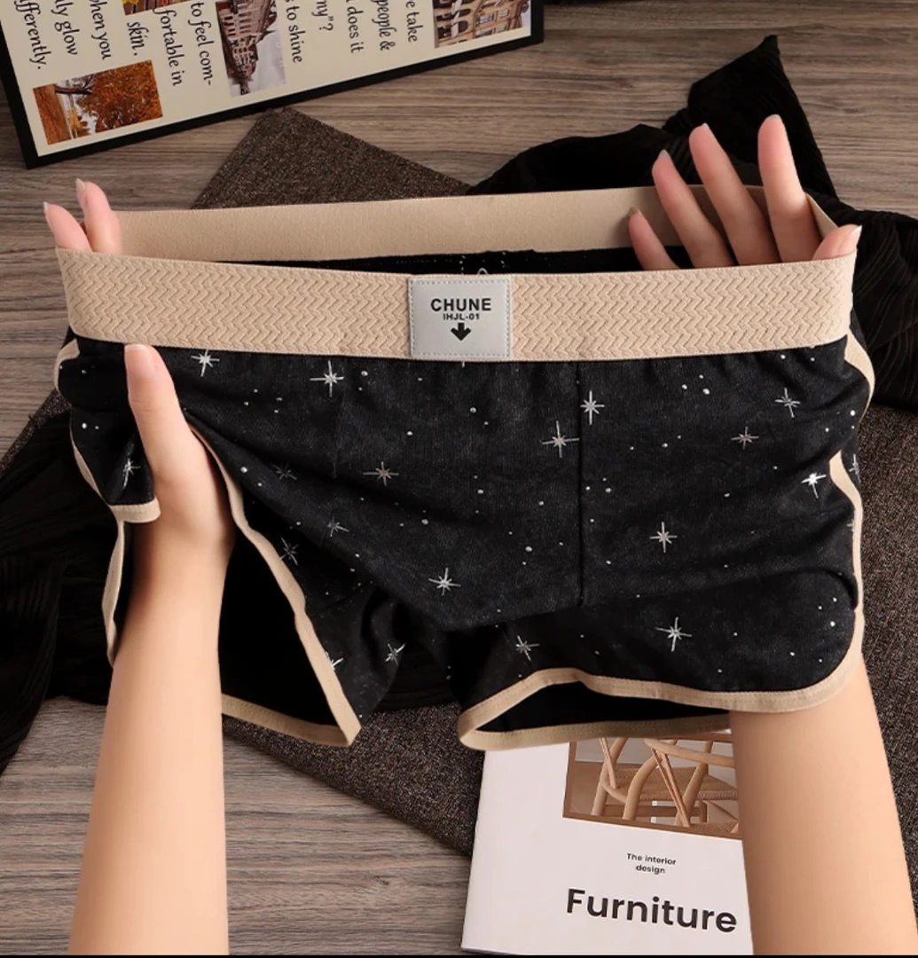 2025新款男士星空棉质内裤时尚个性舒适透气平角裤青年运动短裤衩