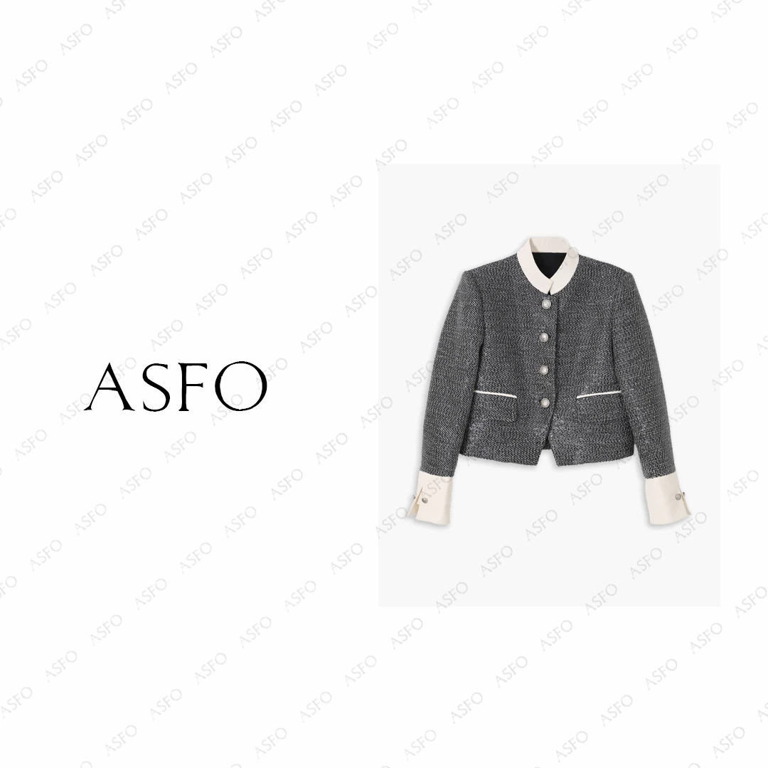 【AS星缕】25新定制撞色细闪亮片保暖小香白鹅绒服AS25DDWT04517